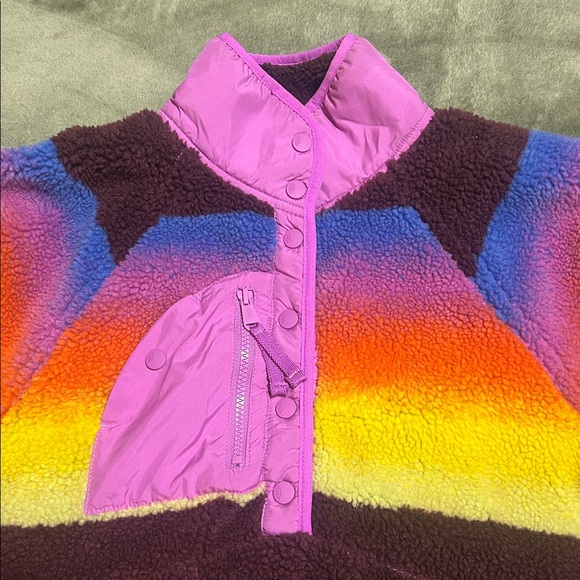 FP movement by Free People Hit the Slopes printed fleece pullover jacket sunrise - Picture 3 of 6